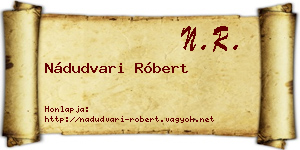 Nádudvari Róbert névjegykártya